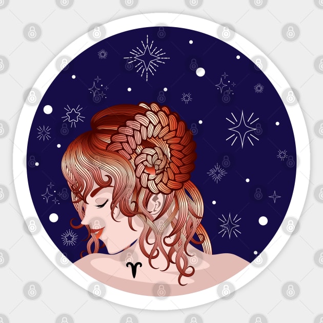 Aries girl Sticker by AnnArtshock